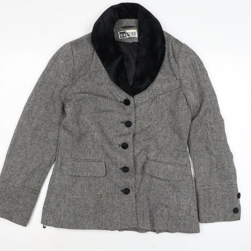 Together Womens Black Jacket Size 12 Button