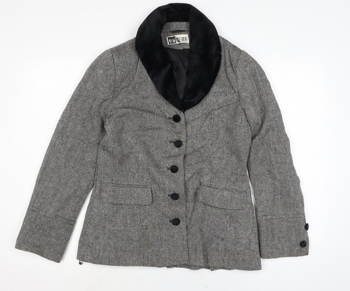 Together Womens Black Jacket Size 12 Button