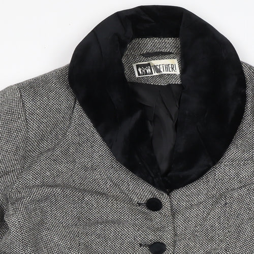 Together Womens Black Jacket Size 12 Button