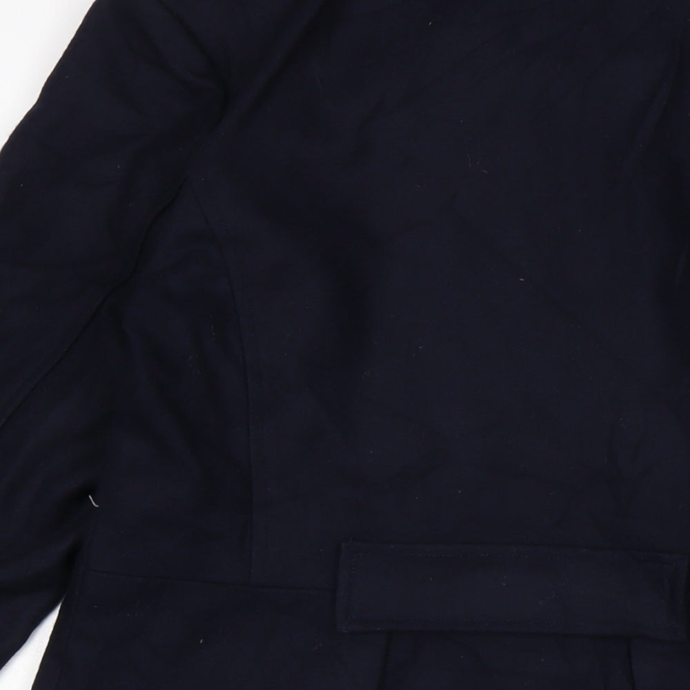 Evita Womens Blue Overcoat Coat Size 12 Button