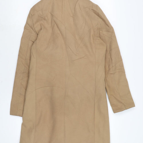 Topshop Womens Beige Overcoat Coat Size 12 Button