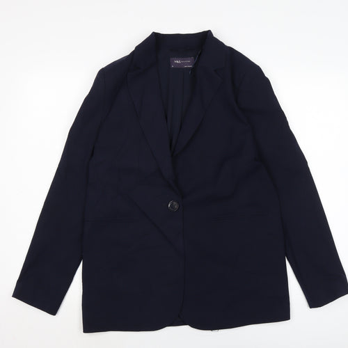 Marks and Spencer Womens Blue Jacket Size 10 Button
