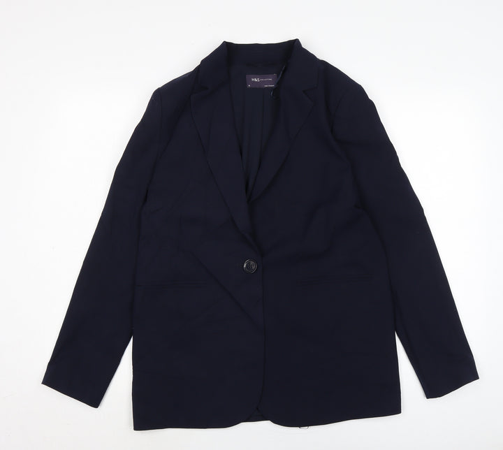 Marks and Spencer Womens Blue Jacket Size 10 Button