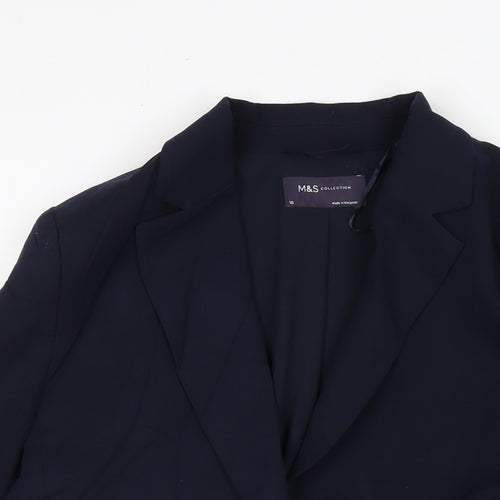 Marks and Spencer Womens Blue Jacket Size 10 Button