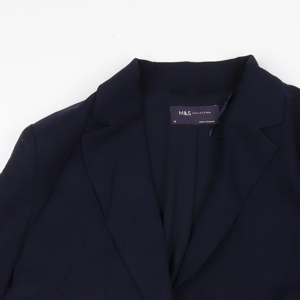 Marks and Spencer Womens Blue Jacket Size 10 Button