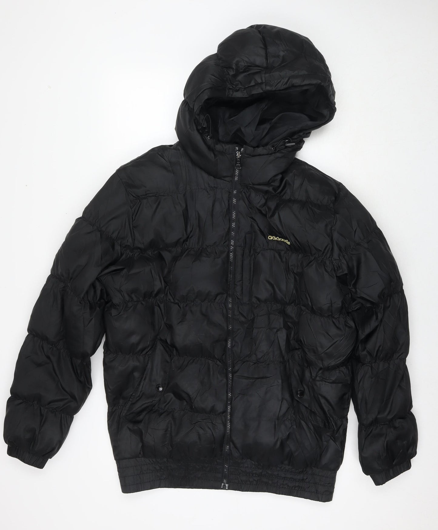 adidas Mens Black Puffer Jacket Jacket Size M Zip