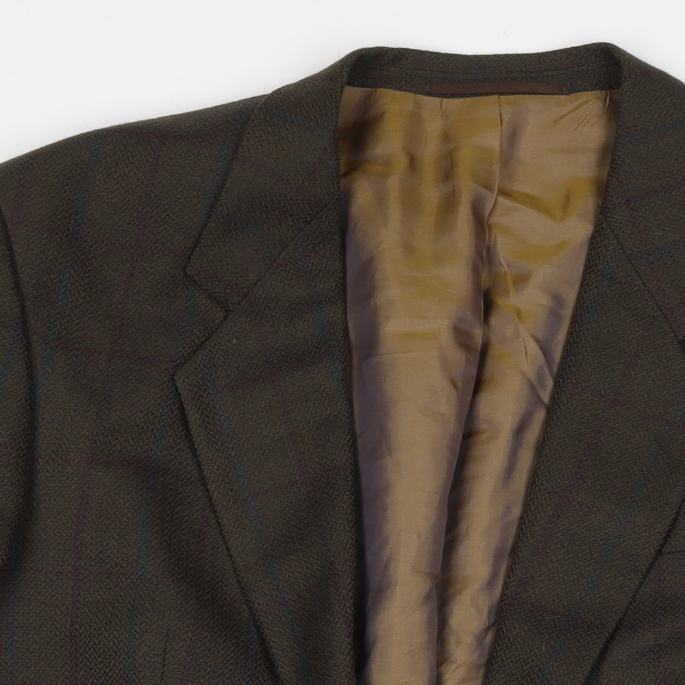 Peter Vecchio Mens Brown Wool Jacket Suit Jacket Size 46 Regular