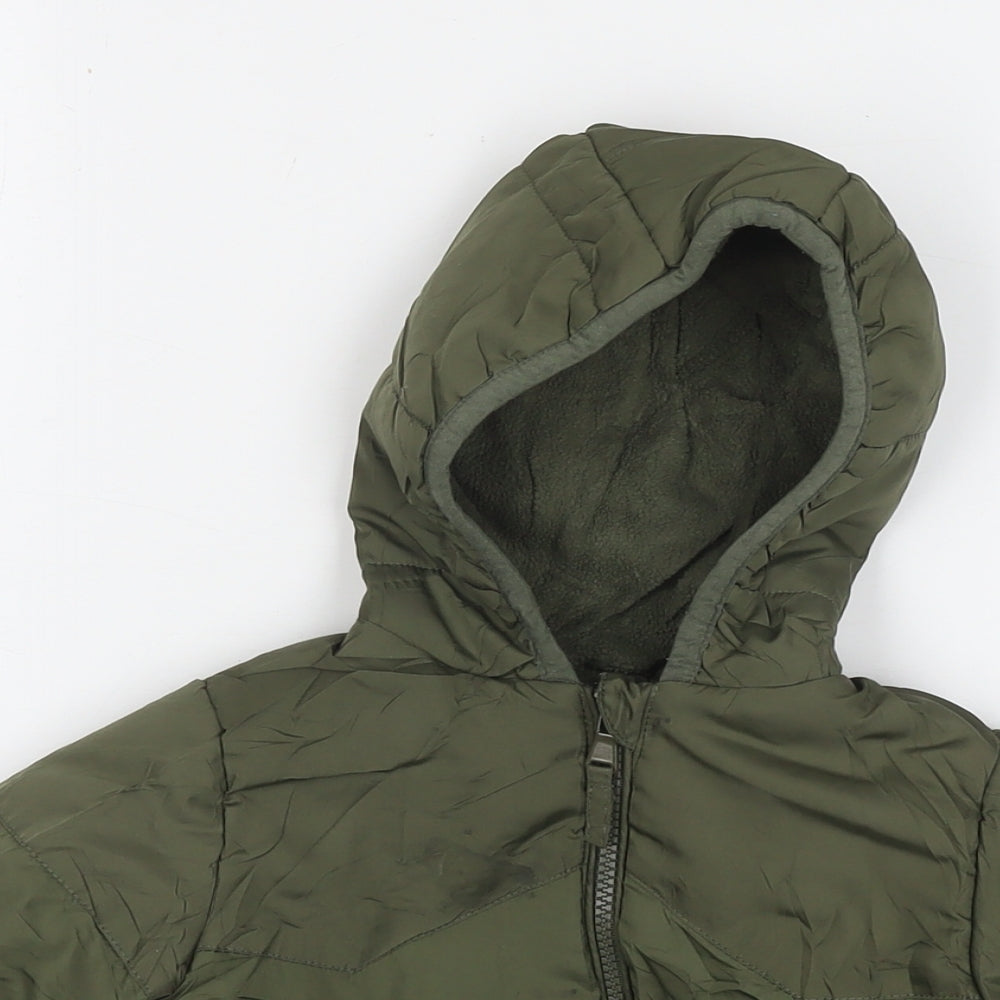 Mothercare Boys Green Puffer Jacket Jacket Size 18-24 Months Zip