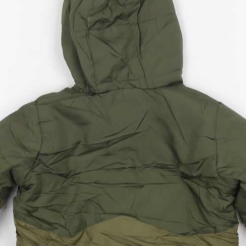 Mothercare Boys Green Puffer Jacket Jacket Size 18-24 Months Zip
