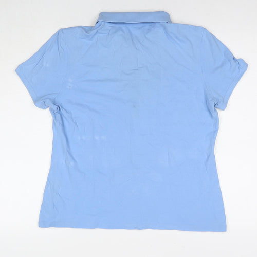 Barbour Womens Blue Cotton Basic Polo Size 16 Collared
