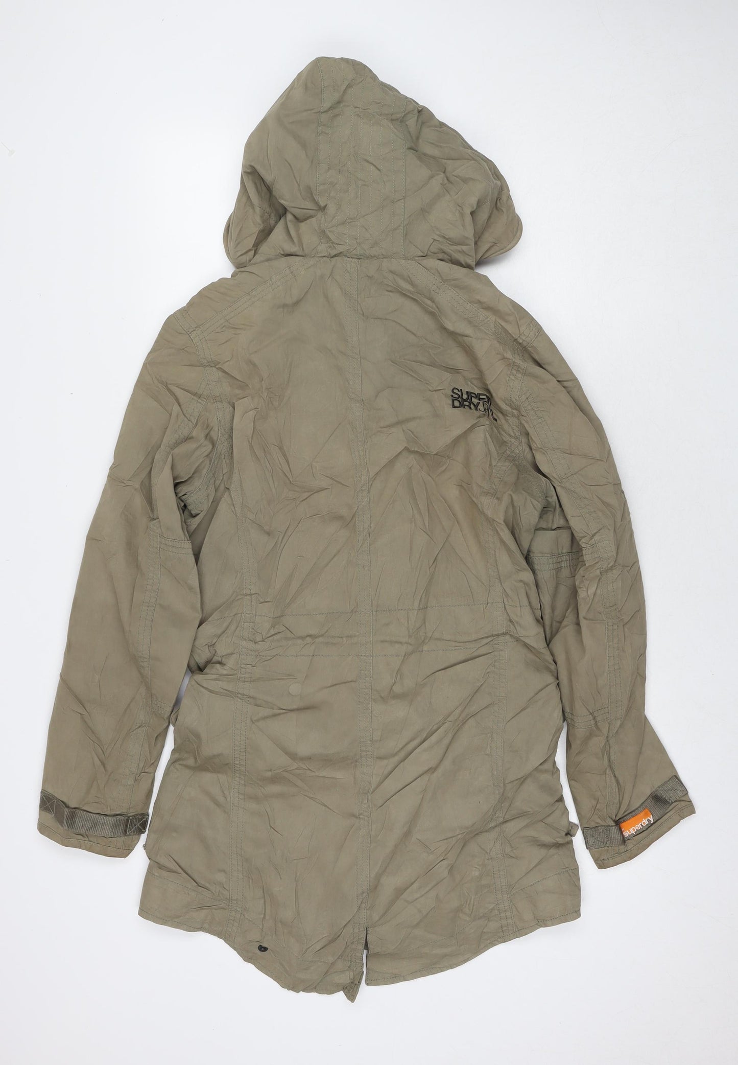 Superdry Mens Brown Parka Coat Size S Zip