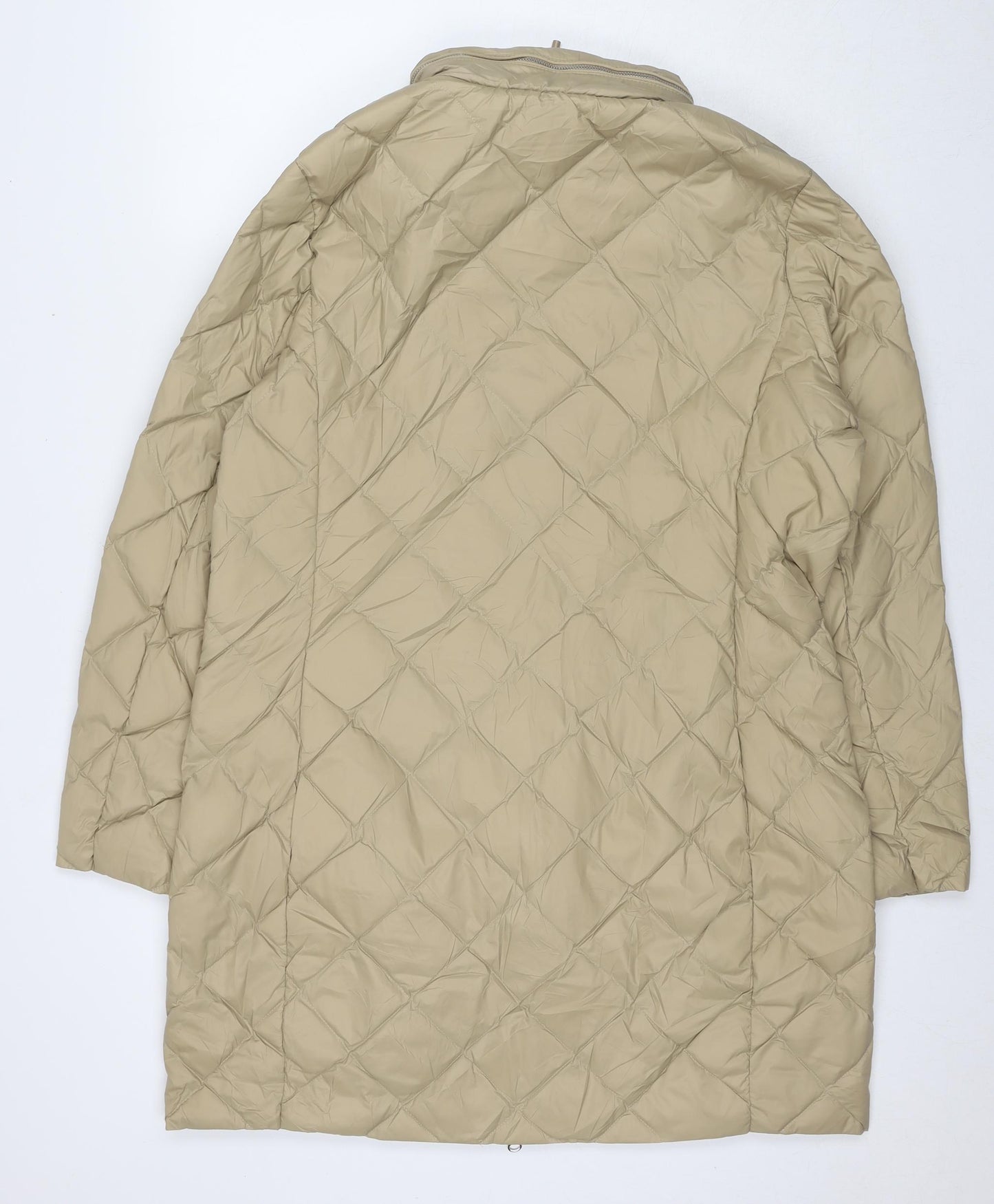 Marks and Spencer Womens Brown Quilted Coat Size 16 Zip