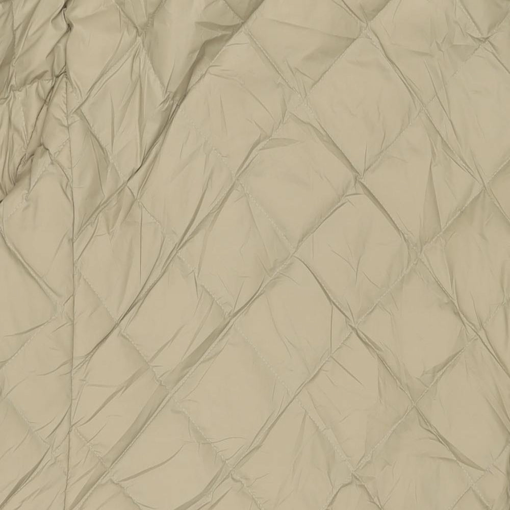 Marks and Spencer Womens Brown Quilted Coat Size 16 Zip