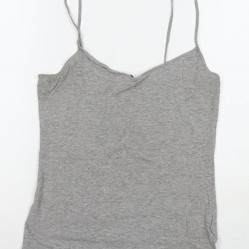 H&M Womens Grey Cotton Camisole Tank Size M V-Neck