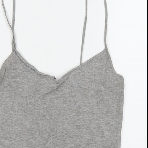 H&M Womens Grey Cotton Camisole Tank Size M V-Neck