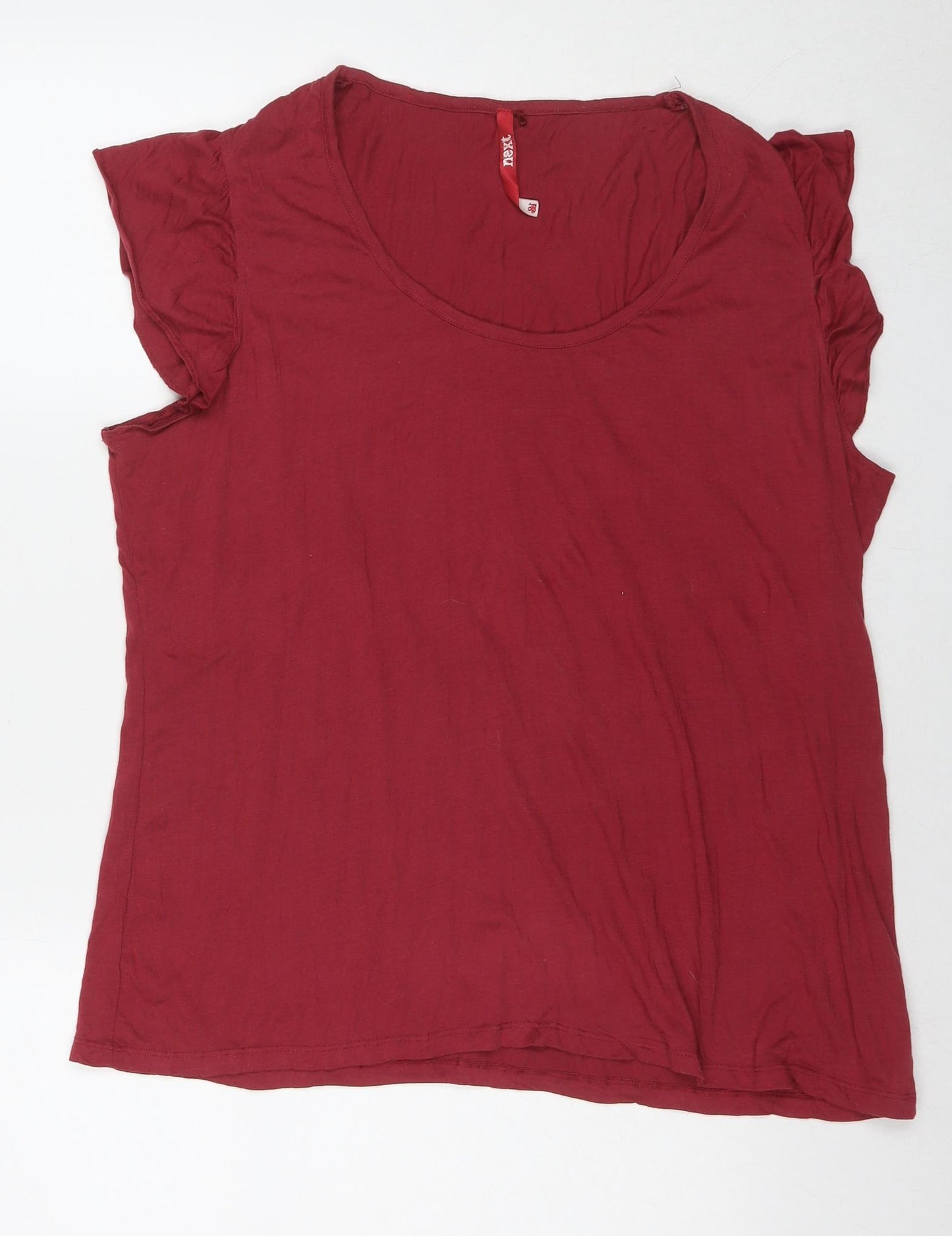 NEXT Womens Red Polyester Basic T-Shirt Size 18 Round Neck