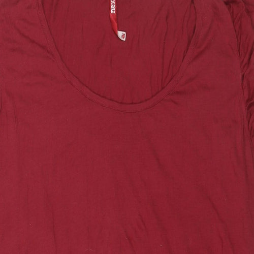 NEXT Womens Red Polyester Basic T-Shirt Size 18 Round Neck