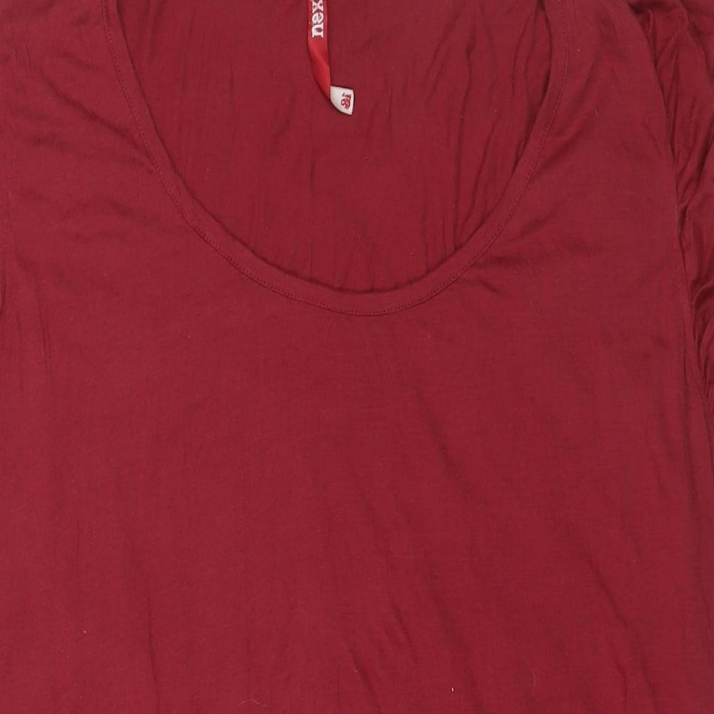 NEXT Womens Red Polyester Basic T-Shirt Size 18 Round Neck