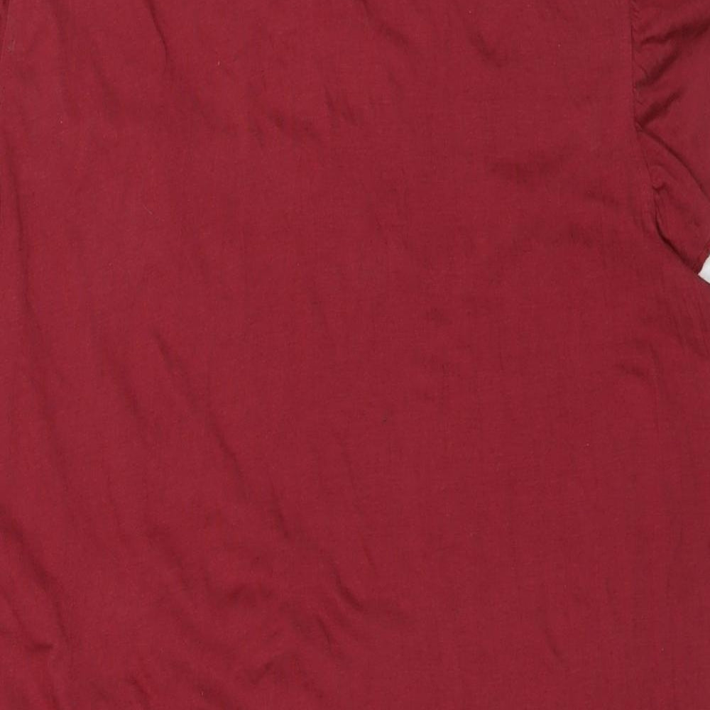 NEXT Womens Red Polyester Basic T-Shirt Size 18 Round Neck