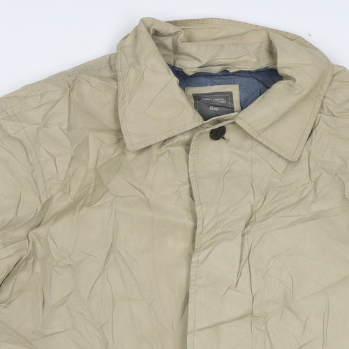 Gap Mens Beige Trench Coat Coat Size L Zip