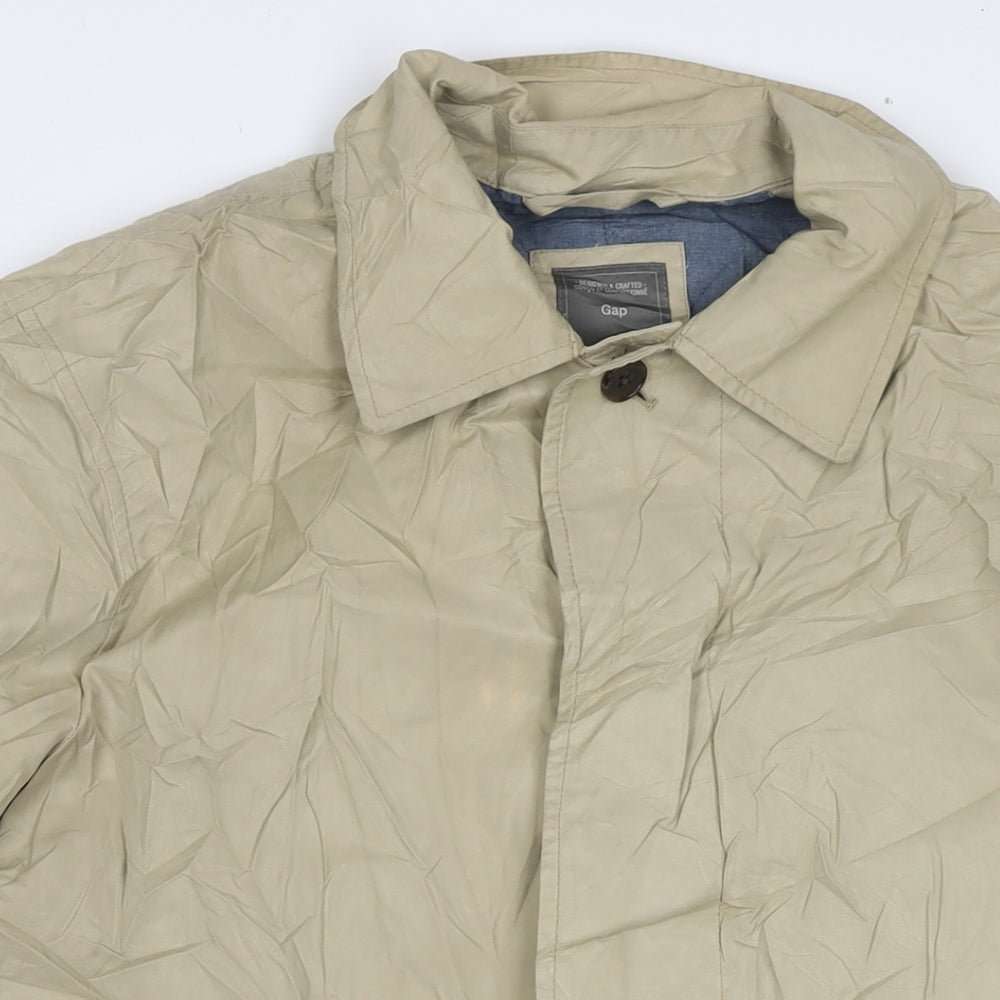 Gap Mens Beige Trench Coat Coat Size L Zip