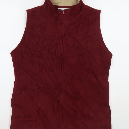 EWM Womens Red Gilet Waistcoat Size 10 Zip - Size 10-12