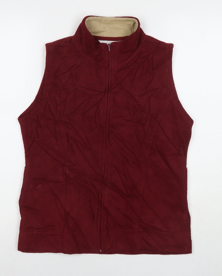 EWM Womens Red Gilet Waistcoat Size 10 Zip - Size 10-12
