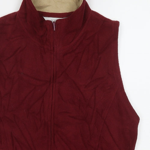 EWM Womens Red Gilet Waistcoat Size 10 Zip - Size 10-12