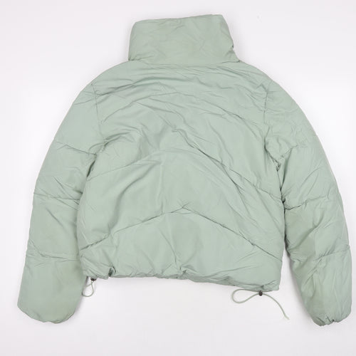 Bershka Womens Green Puffer Jacket Jacket Size M Zip