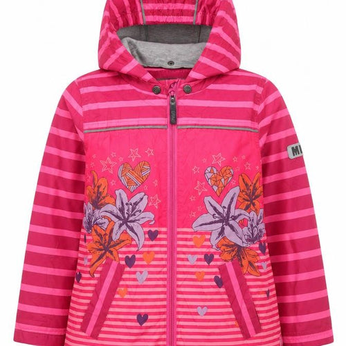 Me Too Girls Pink Striped Rain Coat Jacket Size 6 Years Zip