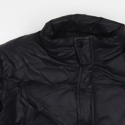 Boohoo Mens Black Puffer Jacket Jacket Size XS Zip