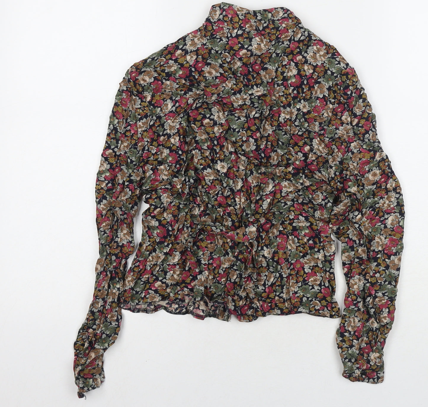 Dorothy Perkins Womens Multicoloured Floral Viscose Basic Button-Up Size 12 V-Neck
