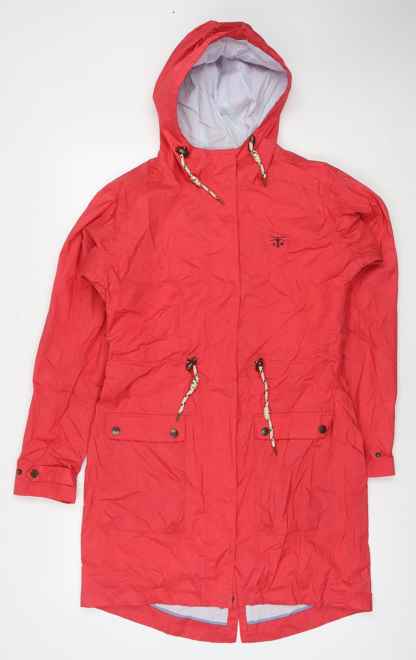 LIGHTHOUSE Womens Red Rain Coat Jacket Size 10 Zip