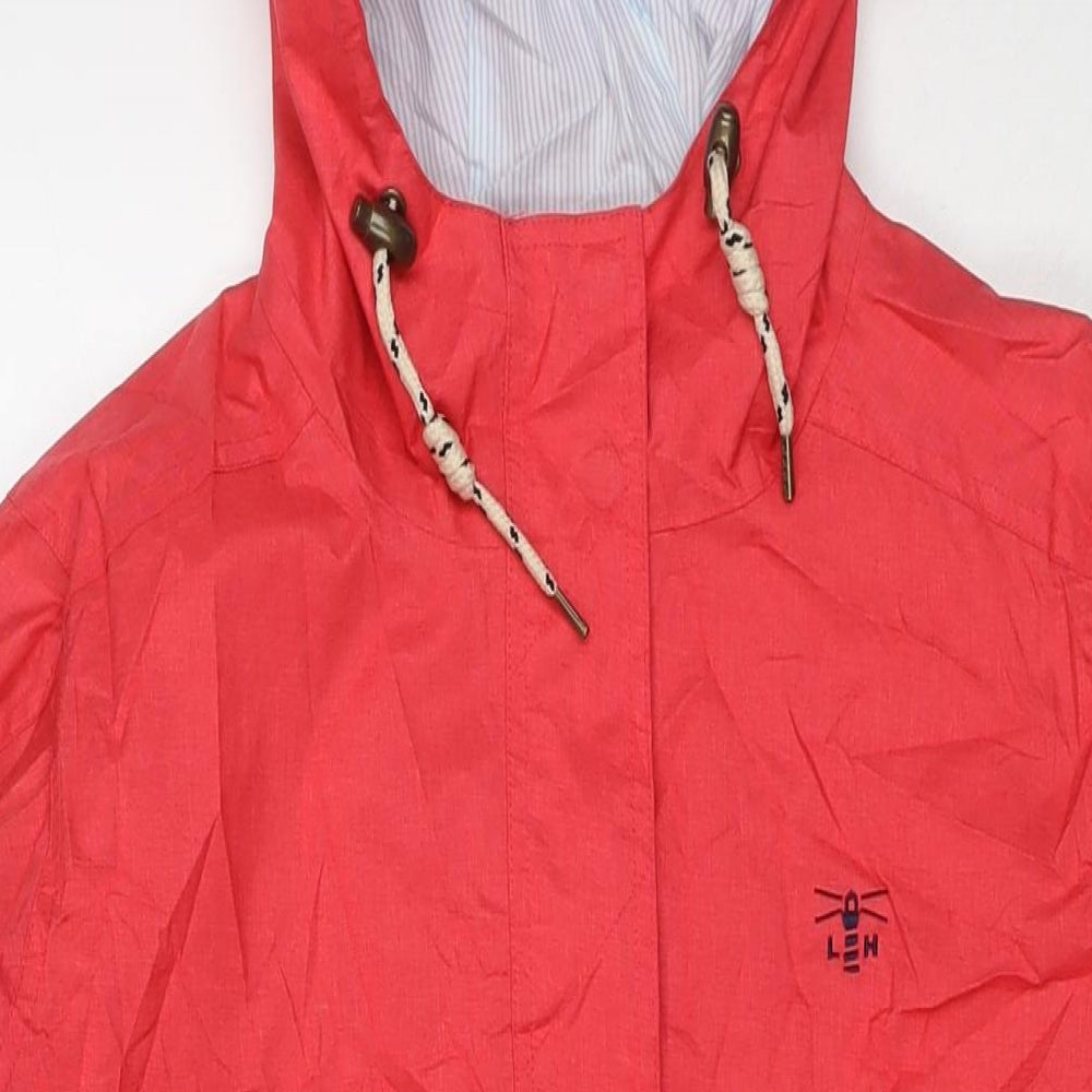 LIGHTHOUSE Womens Red Rain Coat Jacket Size 10 Zip