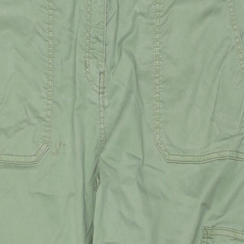 Marks and Spencer Womens Green Lyocell Cargo Trousers Size 18 L22 in Regular Zip