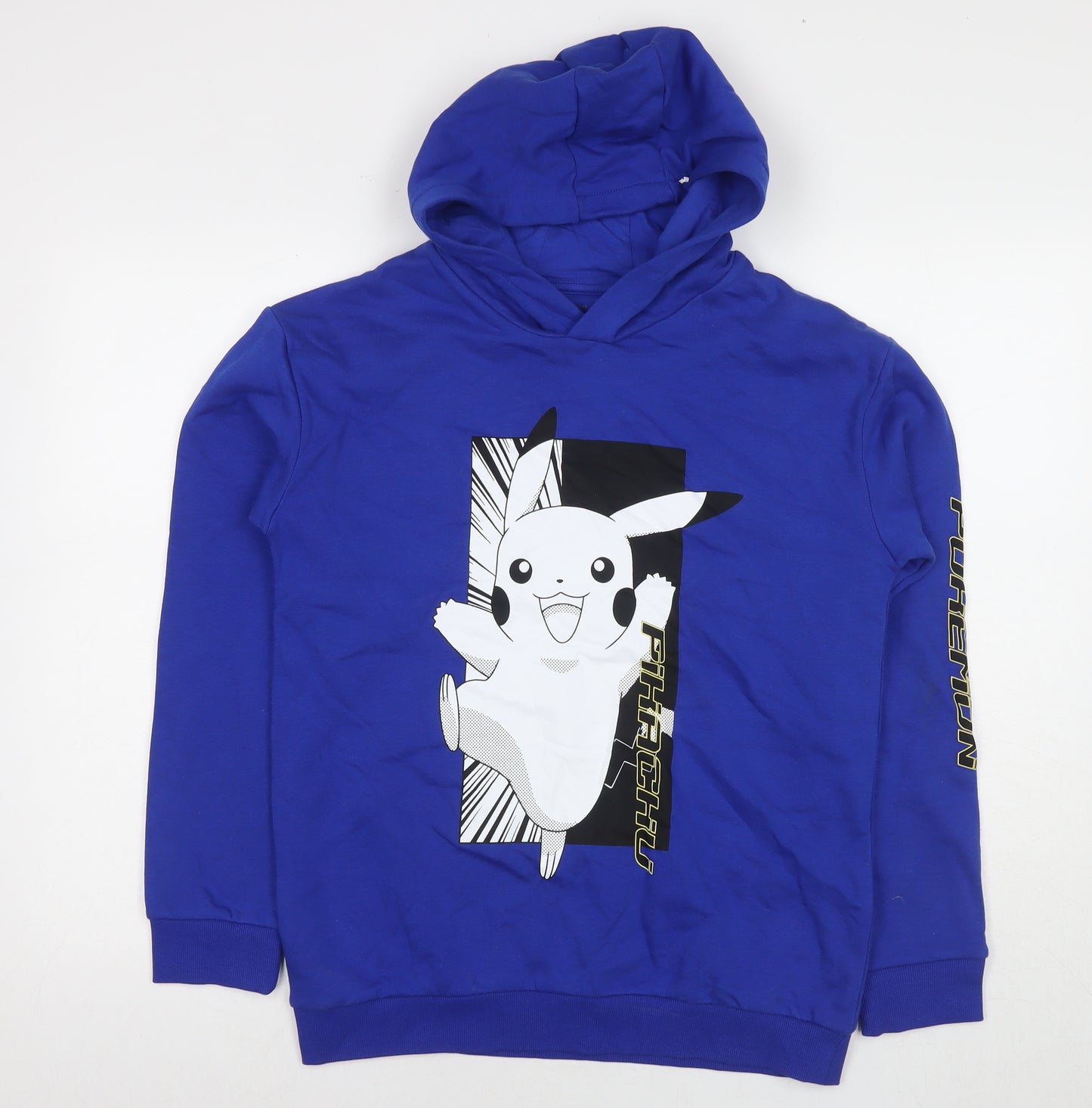 Pokemon Boys Blue Cotton Pullover Hoodie Size 13-14 Years Pullover - Pokemon Pikachu