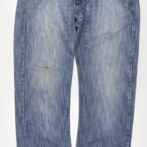 Lee Cooper Mens Blue Cotton Straight Jeans Size 36 in L30 in Regular Zip
