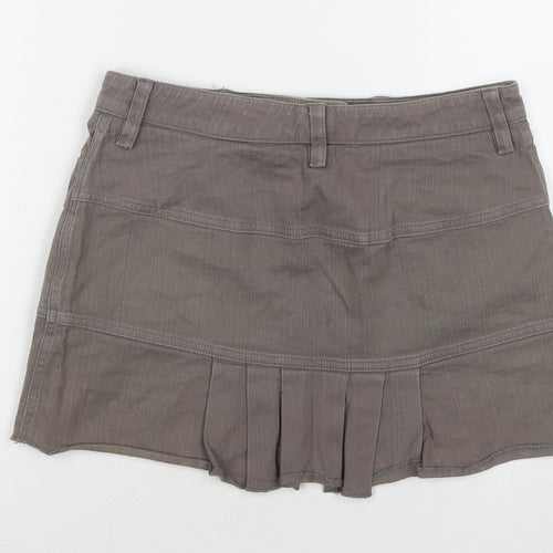 Development Womens Brown Cotton A-Line Skirt Size 4 Zip