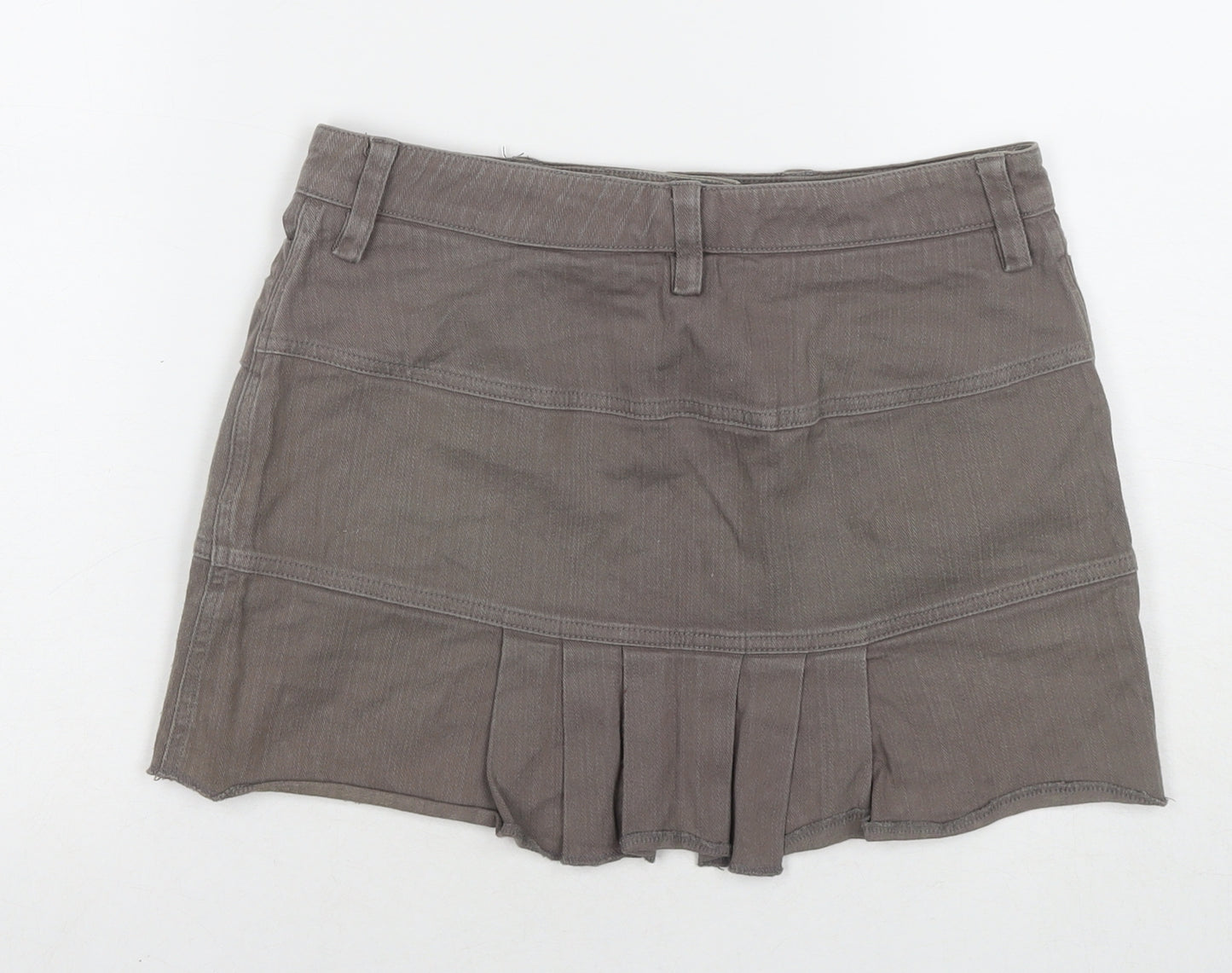 Development Womens Brown Cotton A-Line Skirt Size 4 Zip