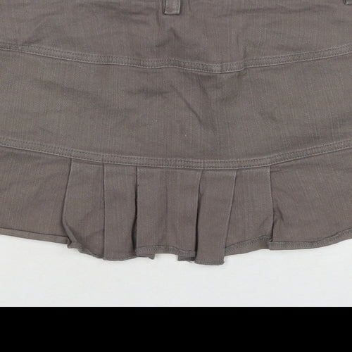 Development Womens Brown Cotton A-Line Skirt Size 4 Zip