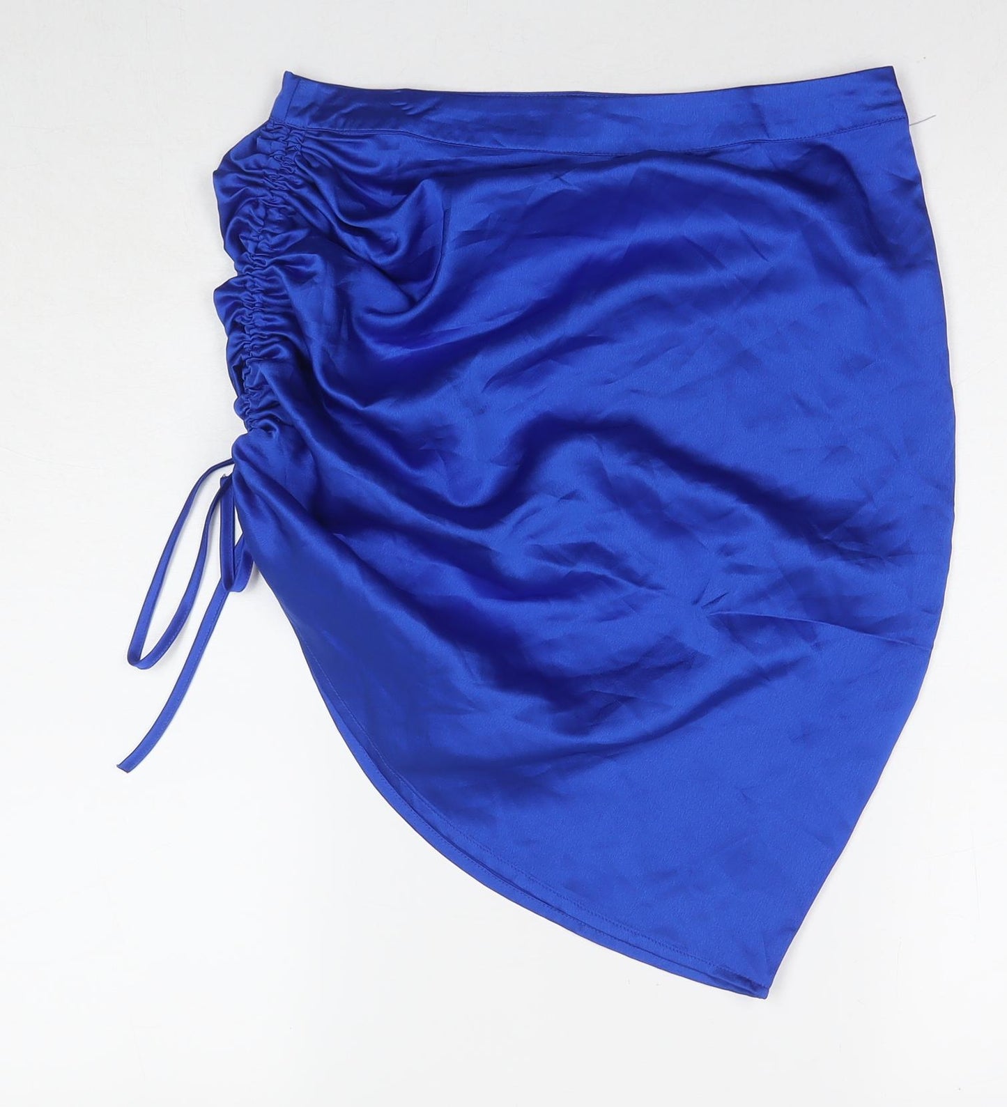 PRETTYLITTLETHING Womens Blue Polyester A-Line Skirt Size 10 Zip