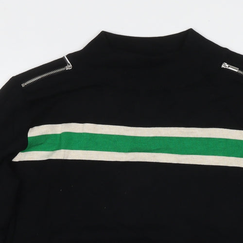 Wallis Womens Black Round Neck Viscose Pullover Jumper Size 16