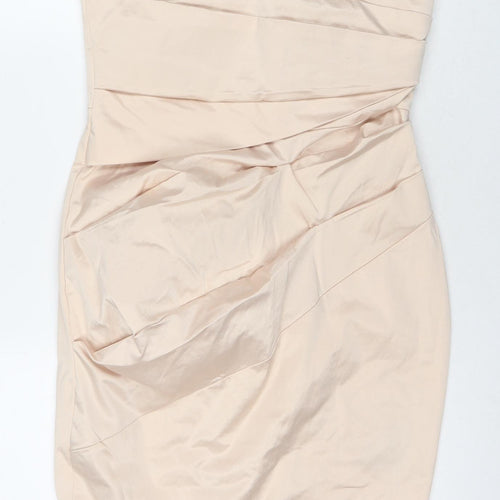 ASOS Womens Beige Cotton A-Line Size 14 Sweetheart Zip