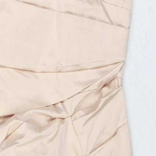 ASOS Womens Beige Cotton A-Line Size 14 Sweetheart Zip
