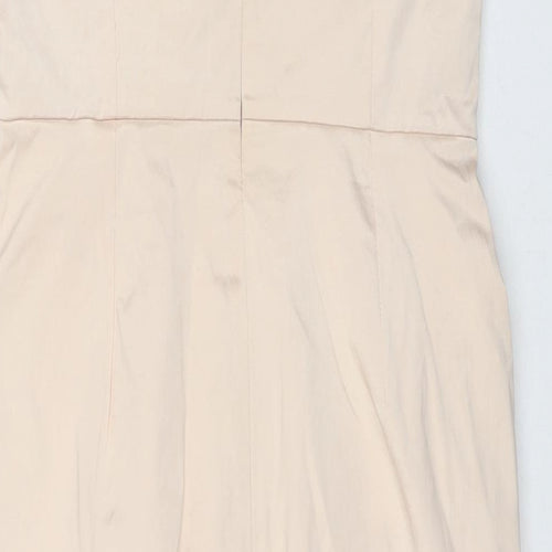 ASOS Womens Beige Cotton A-Line Size 14 Sweetheart Zip
