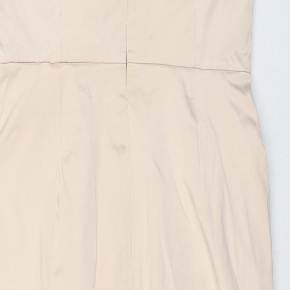 ASOS Womens Beige Cotton A-Line Size 14 Sweetheart Zip