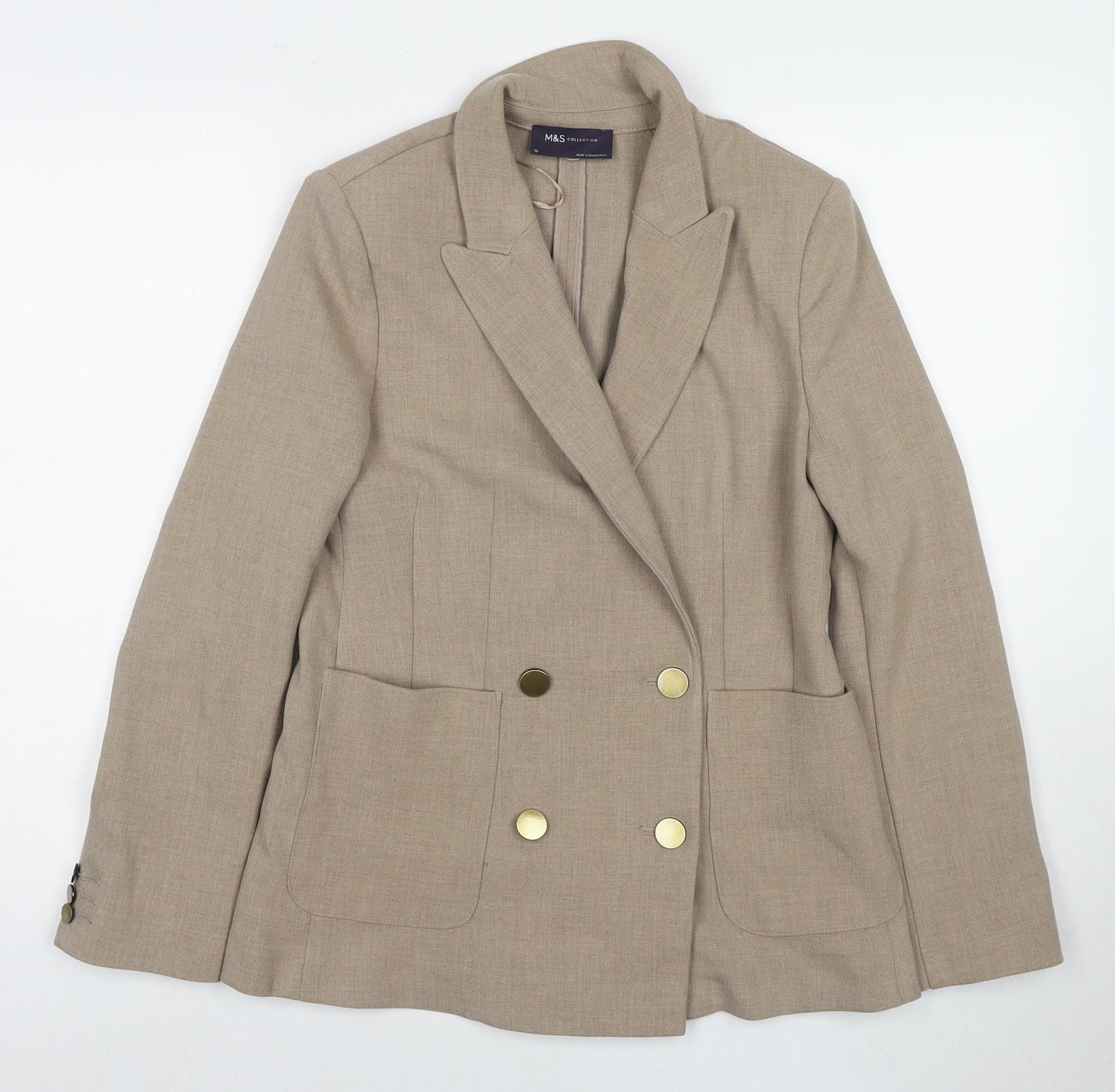 Marks and Spencer Womens Brown Jacket Blazer Size 10 Button