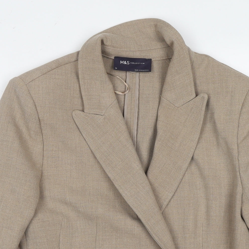 Marks and Spencer Womens Brown Jacket Blazer Size 10 Button