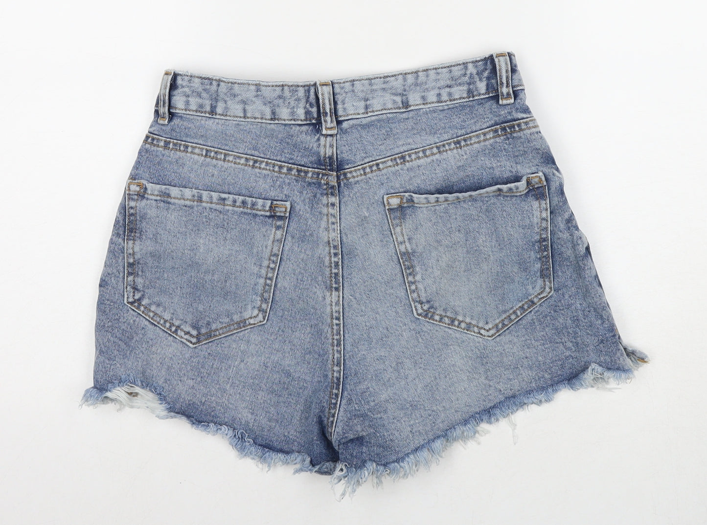 Denim & Co. Womens Blue Cotton Cut-Off Shorts Size 10 L3 in Regular Zip