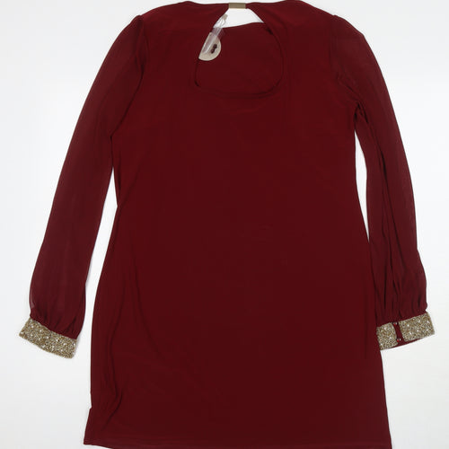 Apricot Womens Red Polyester A-Line Size 16 Round Neck Pullover